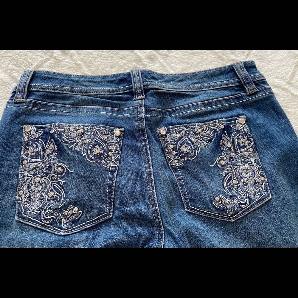 WHBM slim crop embellished jeans NWOT
